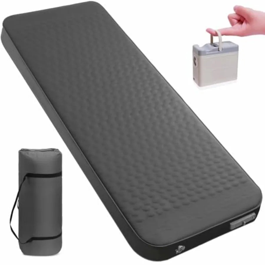 Self Inflating Sleeping Pad with Electric Pump 3.15 Ultra-Thick Memory Foam Camping Sleeping Mat with Pillow 9.5 R-Value Insula