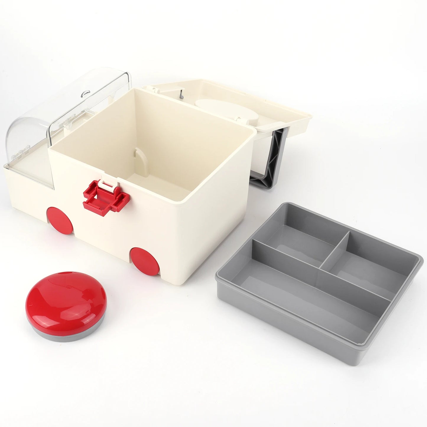 Car-Shaped Household Medicine Box Large Capacity Home Medicine Organizer Wear Resist Plastic First Aid Kit for Room Decor