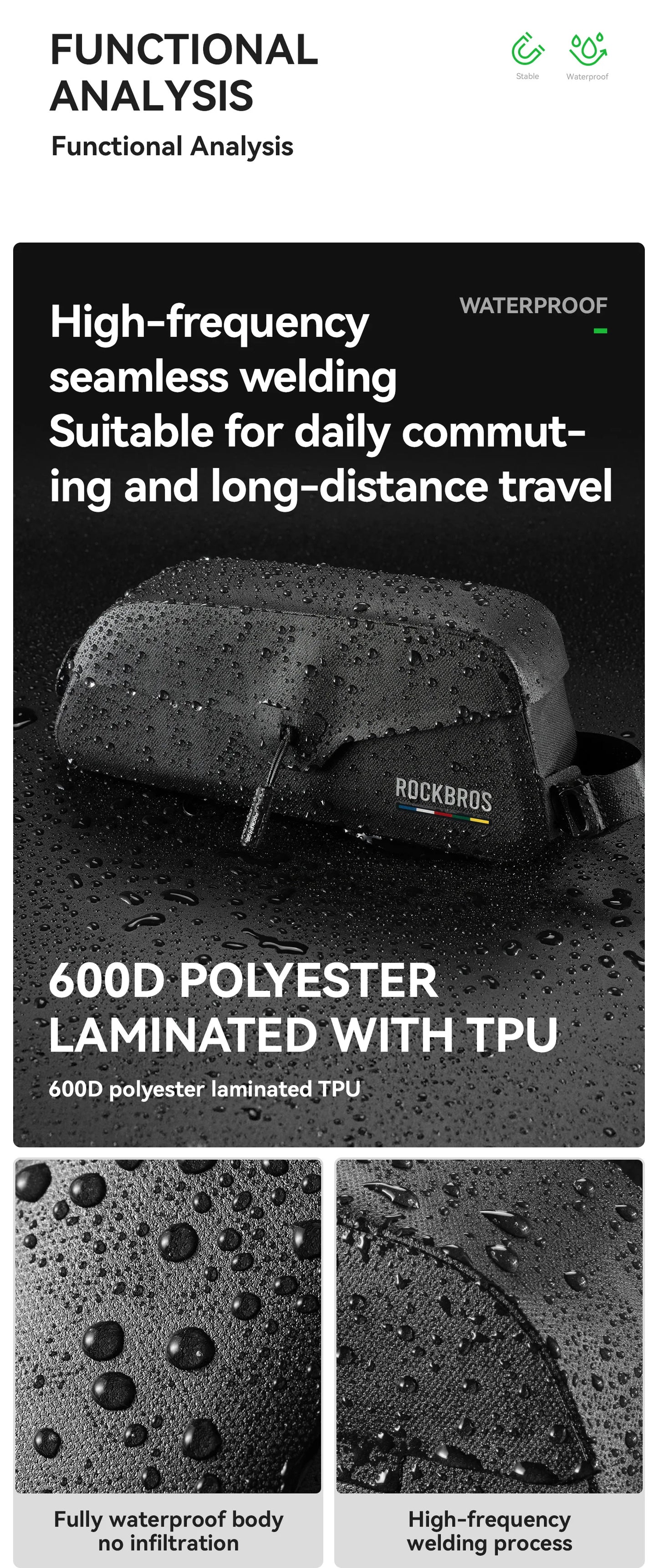 ROCKBROS ROAD TO SKY Magnetic Bicycle Bags Lid Top Tube Bag Waterproof Suction Front Bag Mobile Phone Bags