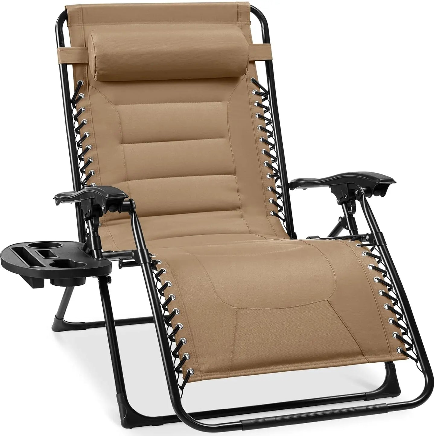 Oversized Padded Zero Gravity Chair, Folding Outdoor Patio Recliner, XL Anti Gravity Lounger for Backyard, Customized