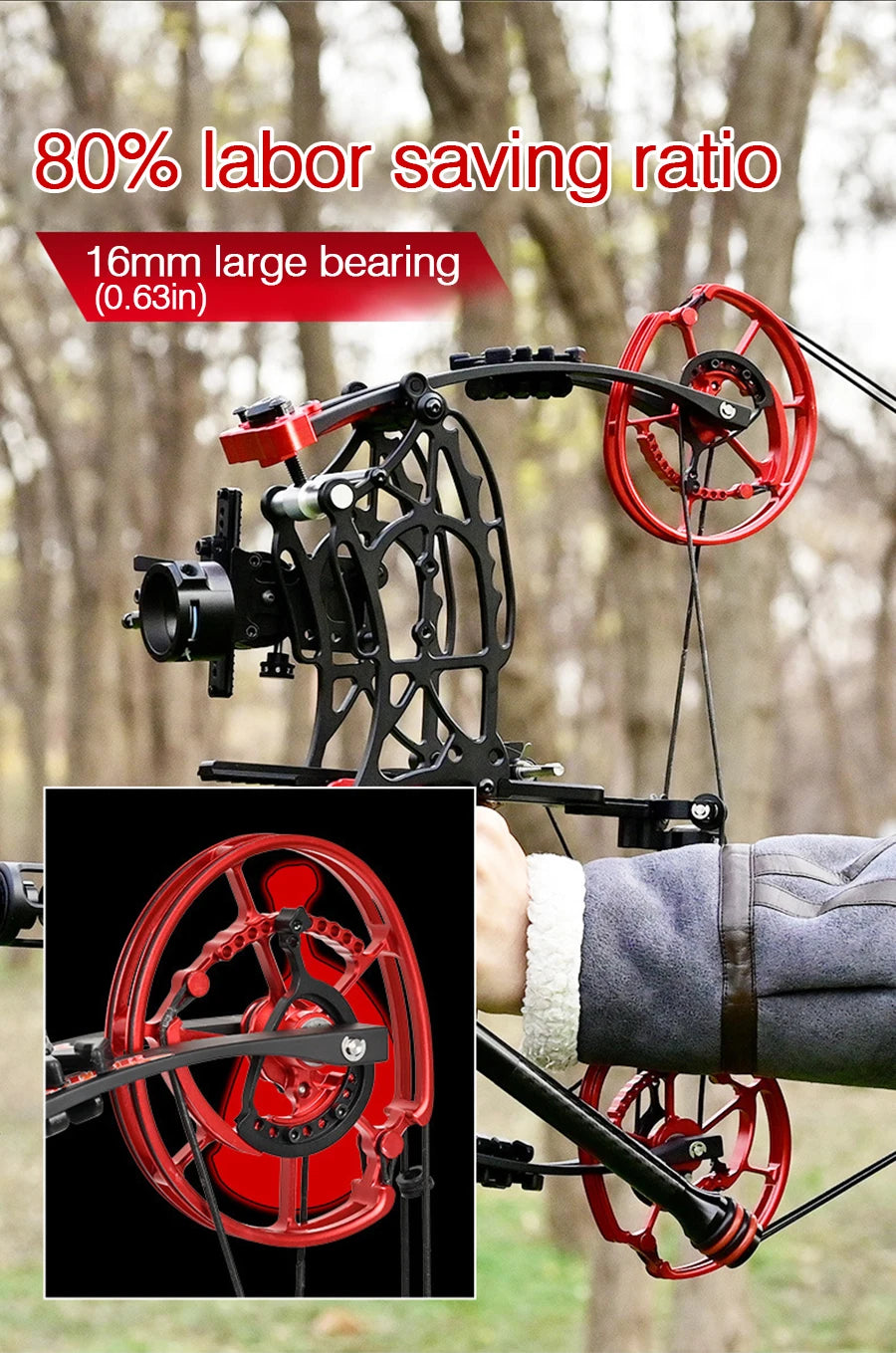 New Fiery Compound Bow Pulley Bow Adult Outdoor Archery Steel Ball and Arrow Dual-purpose Adult Bow High Precision Shooting