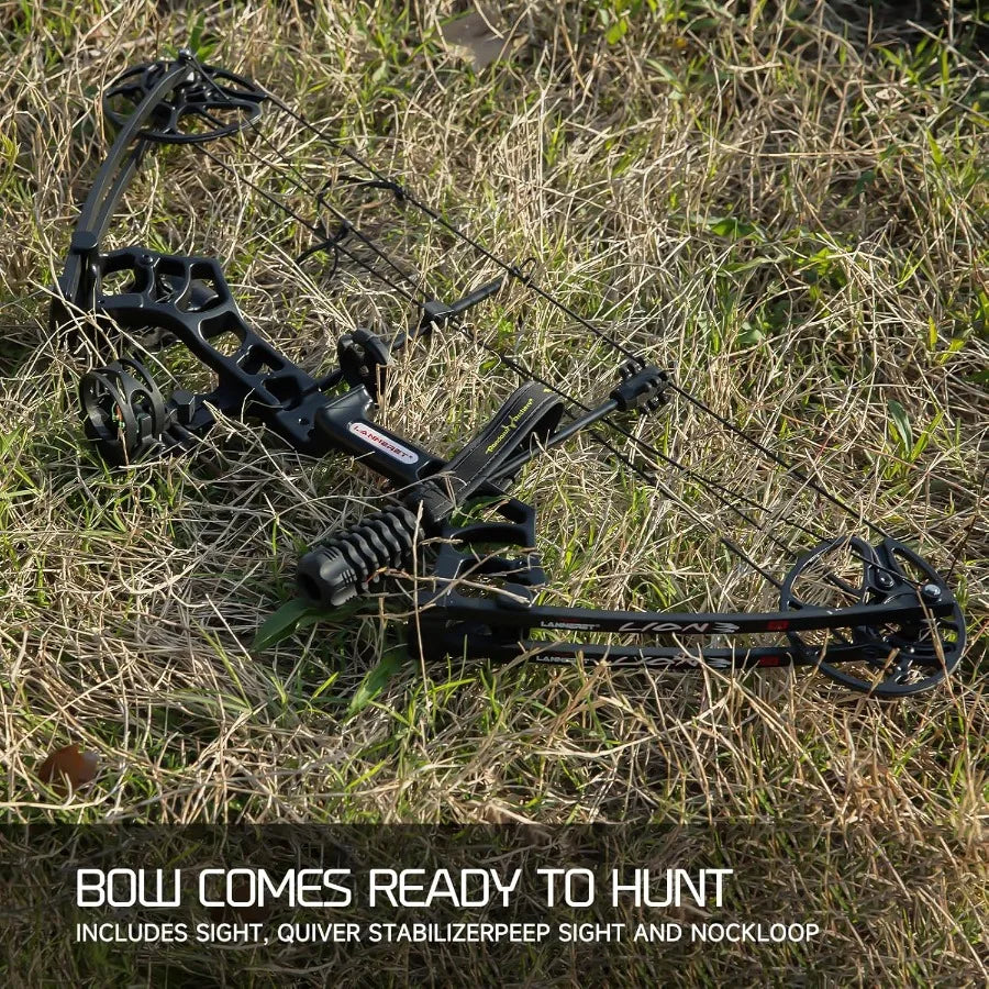 Lanneret Compound Bow and Archery Sets - Right Hand Archery Compound Bows 0-70 lbs Draw Weight Adjustable for Adults and Beginn