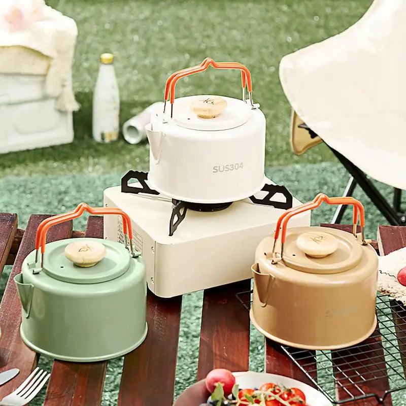Camping Water Kettle 1.1L Pinic Kettle Tea Coffee Pot Aluminium Alloy Teapot Outdoor Kettles Coffee Maker Cookware for camping