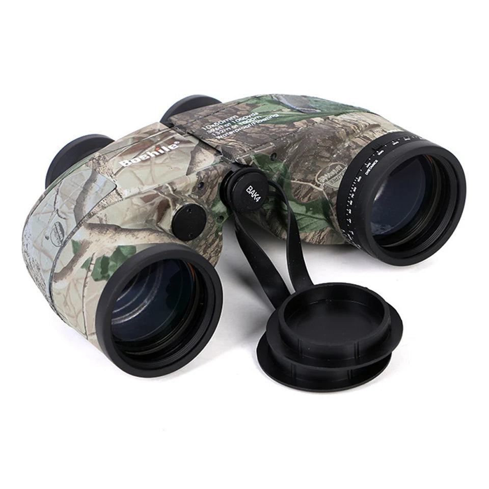 Boshile 10X50 Professional Telescope Military Marine Waterproof Binoculars Night Vision HD BAK4 Rangefinder Distance For Hunting