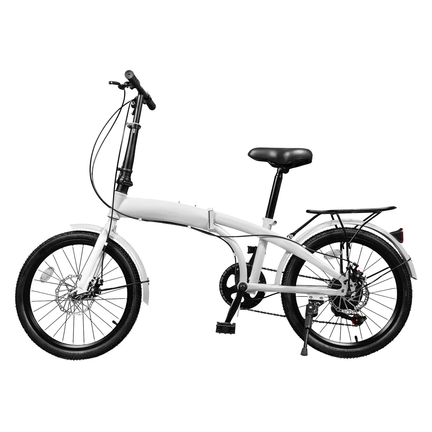 20 Inch Folding Bike 7 Speed Gears High Carbon Steel Frame Adjustable Seat Portable Bicycle for Adults