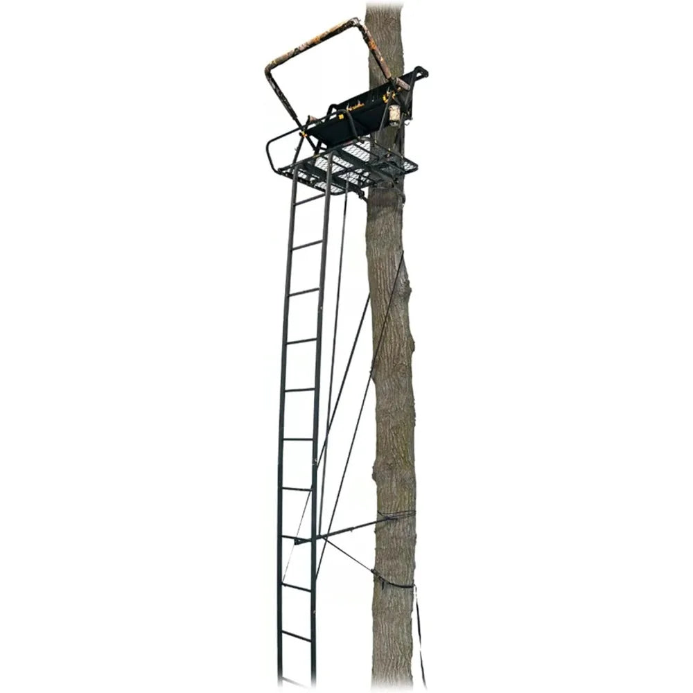 MUDDY Nexus XTL Steel Ladder Tree Stand for 2-Person Hunting, 20 Feet Height, Supports Up to 500 Pounds with Flex-Tek Seat