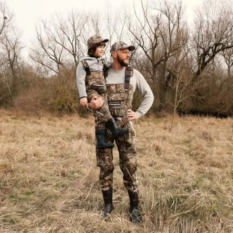 Neoprene Chest Waders for and Adults BootFoot Fishing Hunting with Camouflage Caps and Wader Hanger