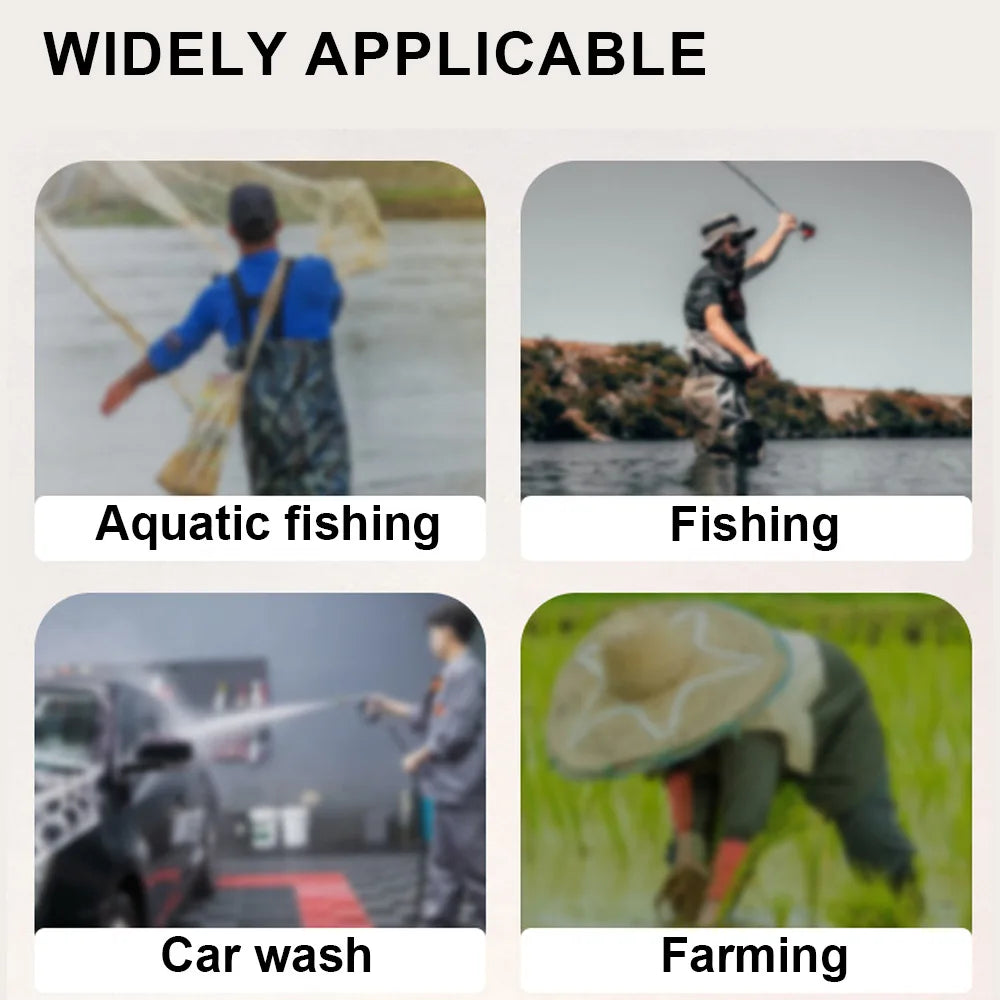 Fishing Waders Large Nylon Wader Half Body Fishing Water Pants With Boots Elastic Waist Quick Release Buckles Adjustable