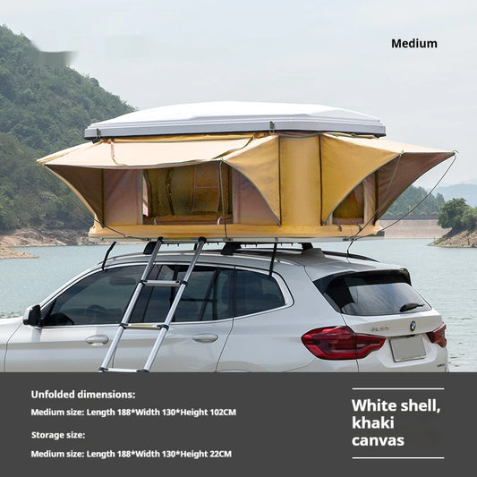 Durable Automatic Foldable Hard Top Roof Tent - For Sedan, SUV, Off-Road, Pickup & Outdoor Camping Self-Driving