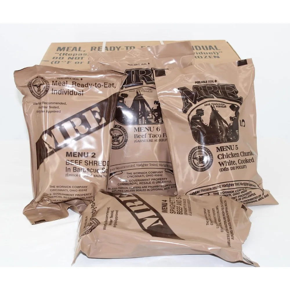 MRE Meals Ready to Eat Emergency Food Rations Long Term Storage Survival Food 12 Pack