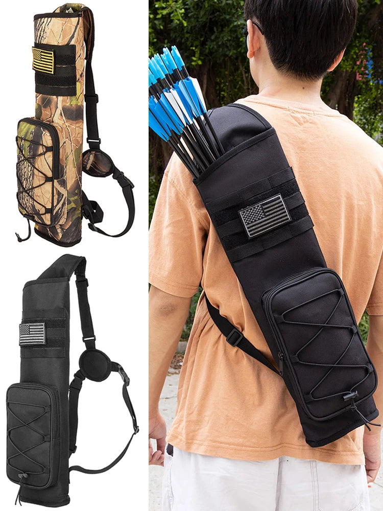 Archery Quiver Bag Bottom Thickening Compound Recurve Bow Holder Adjustable Strap for Outdoor Archery Hunting Accessories
