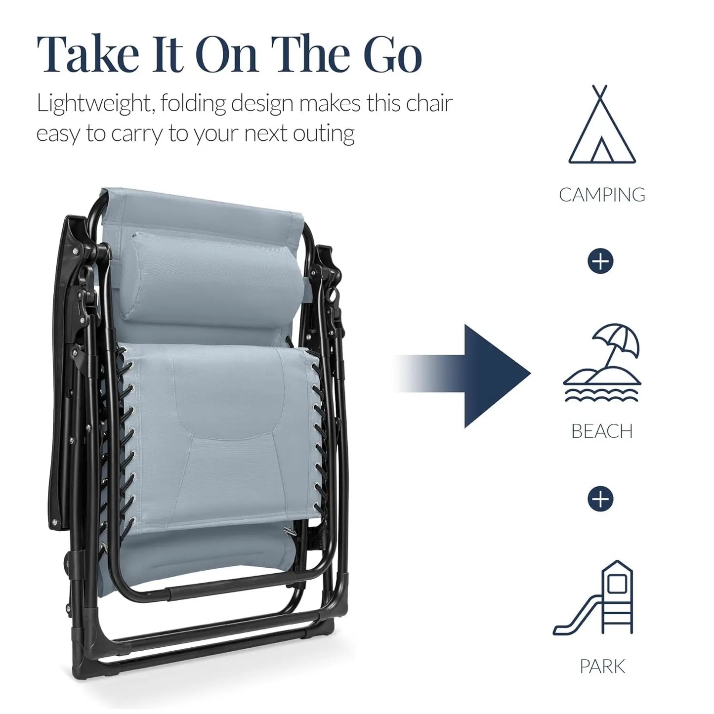 Oversized Padded Zero Gravity Chair, Folding Outdoor Patio Recliner, XL Anti Gravity Lounger for Backyard, Customized
