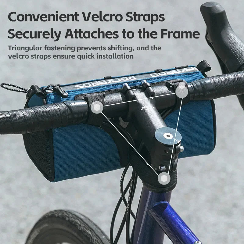 ROCKBROS Bike Handlebar Bag Portable 1.5L Multifunctional Shoulder Bag  Highly Reflective Strap Crossbody Cycling Frame Tube Bag