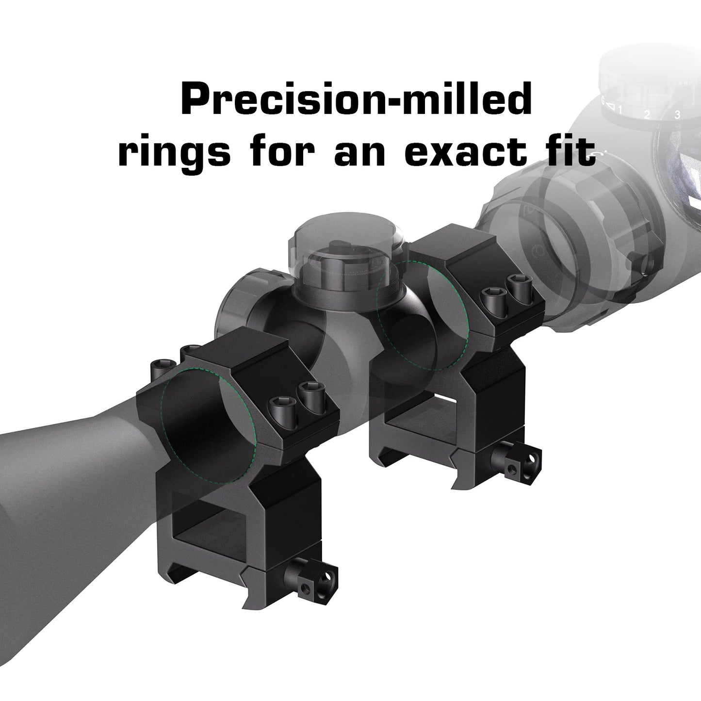 Aquilifer 25.4mm/30mm Picatinny Rail Scope Rings 2-Piece Aluminum High Profile Tactical Optic Mounts for Hunting Shooting