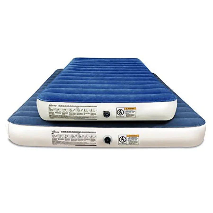 Camping Series Air Mattress with Eco-Friendly PVC - Includes Rechargeable Air Pump - Twin Size Mattress in Beige for Outdoor Co