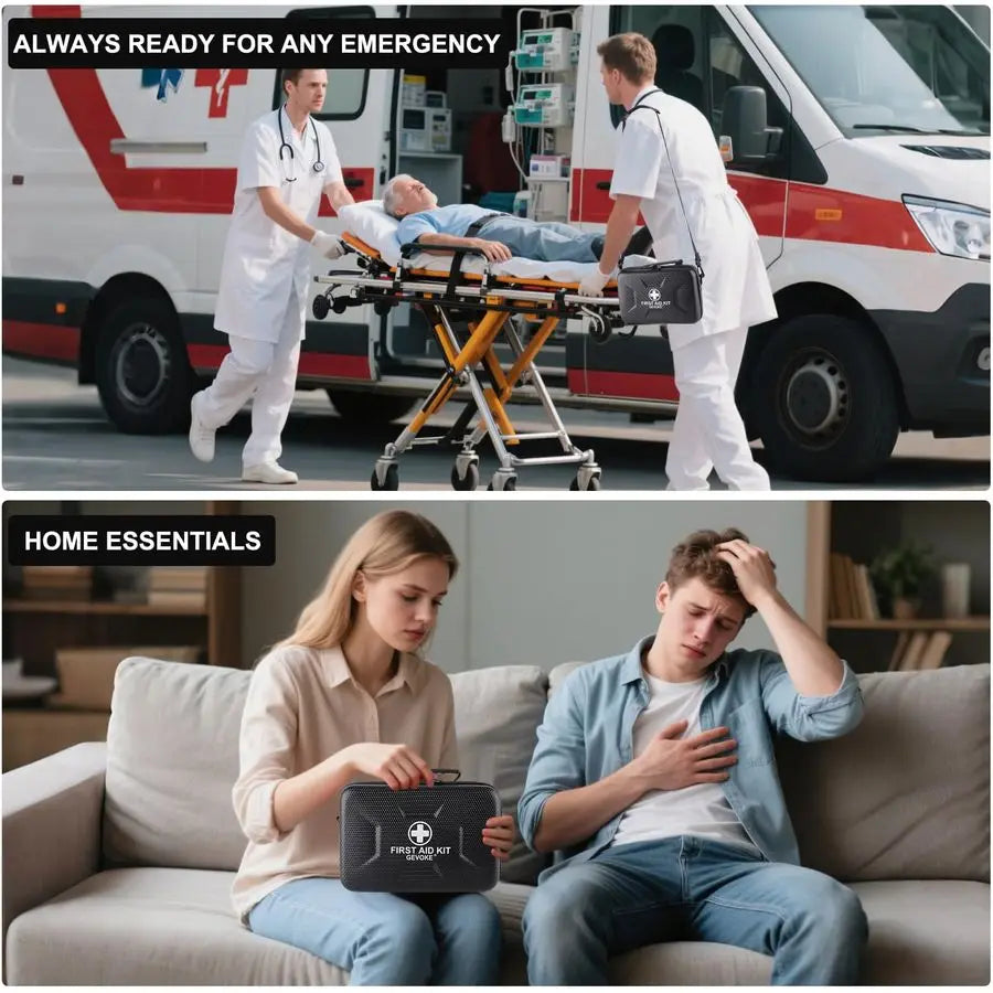 410 Piece Waterproof Hard Shell First Aid Kit for Home, Car, Travel, Camping, Truck, Hiking, Sports, Office, Vehicle amp Outdoor