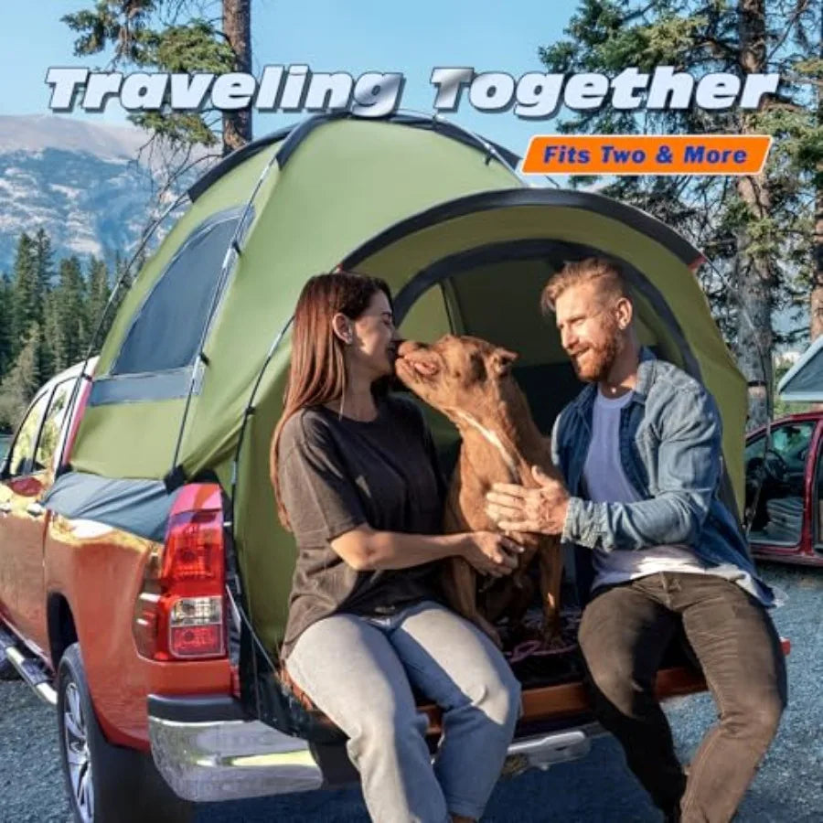 Truck Bed Tent Waterproof PU3000mm Pickup Truck Tent for Camping Bed 2-3 Person Sleeping Truck Tent Portable for Car Camping