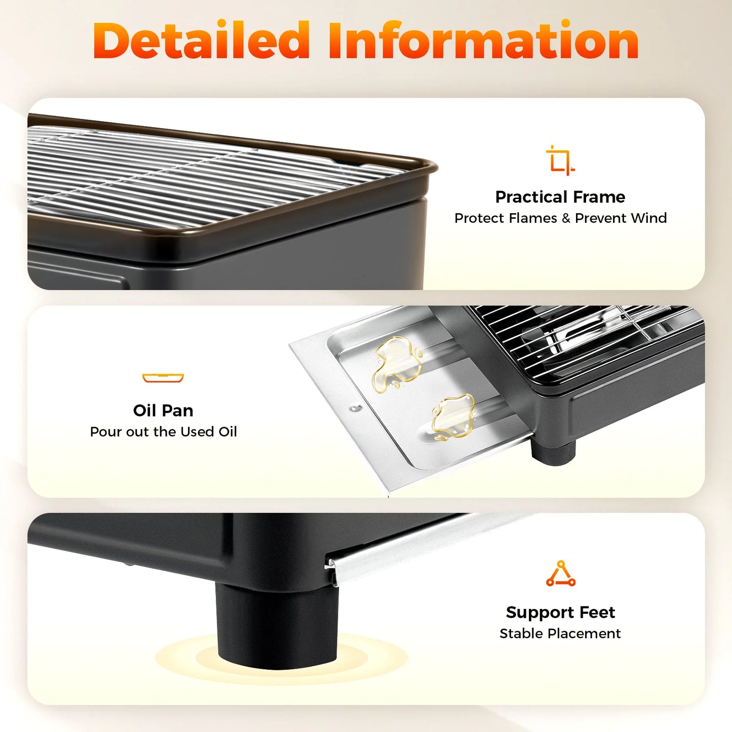 Portable Camping Grill Gas Stove Butane Gas Stove For Camping, Traveling, Trekking  0.25-0.3mpa 41.5*28*11cm