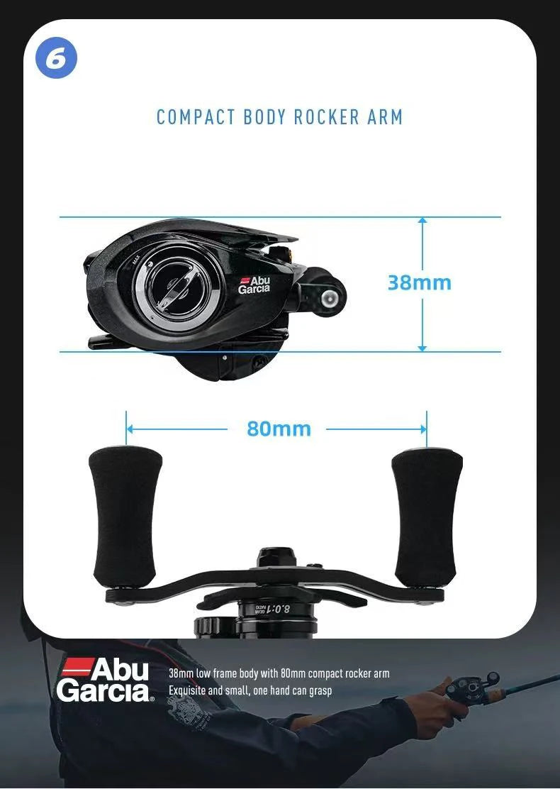 Abu Garcia REVO LTX BF8 BFS Baitcasting Fishing Reel 2+1BB Lightweight Carbon Body Fishing Reels