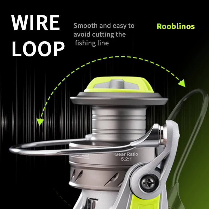 W2 Spinning Reel - 7+1 Bearings, 5.2 Gear Ratio, Precision Spinning Reel, Freshwater & Saltwater Universal, Ultra-Smooth