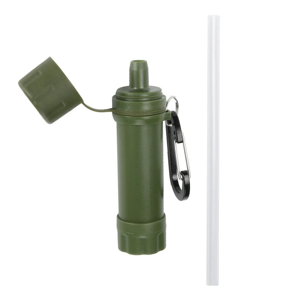 Wild Life Emergency Drinking Water Filtering Tools Portable Camping Hiking Life Survival Water Purifier Filter with Straw