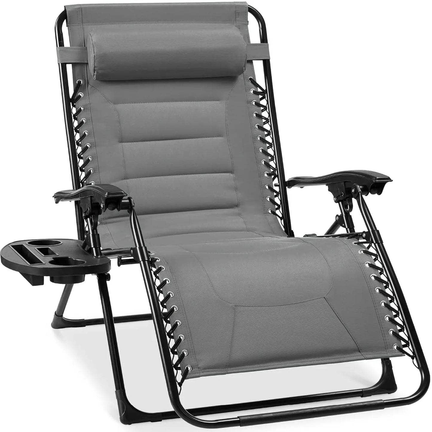 Oversized Padded Zero Gravity Chair, Folding Outdoor Patio Recliner, XL Anti Gravity Lounger for Backyard, Customized