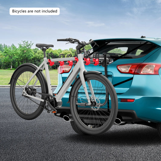 Black Car Mounted Bicycle Frame Strap Style 3-Bike Trunk Mount Rack Bike Rack Can Holding Bikes For Most Automobile Trunks Etc