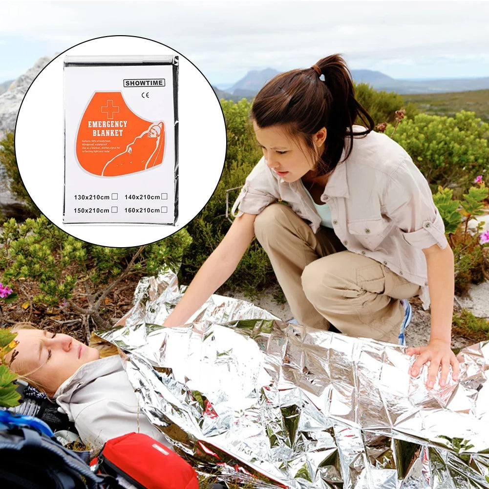 1-10PCS Emergency Foil Blanket Outdoor Survival First Aid Thermal Blanket Outdoor Survival Waterproof Heat Preservation Blankets