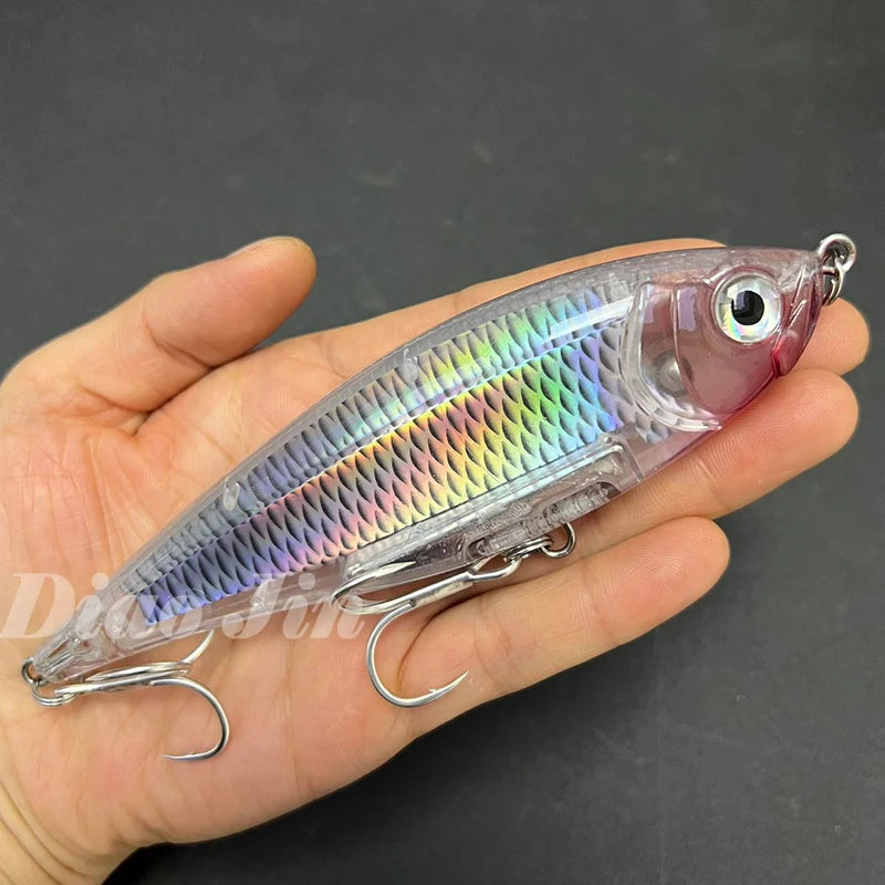 130mm 48g Pencil Fishing Lures Saltwater Trout Pesca Artificial Twitchbait 3D Floating Wobblers for Twitch Fishing Equipment