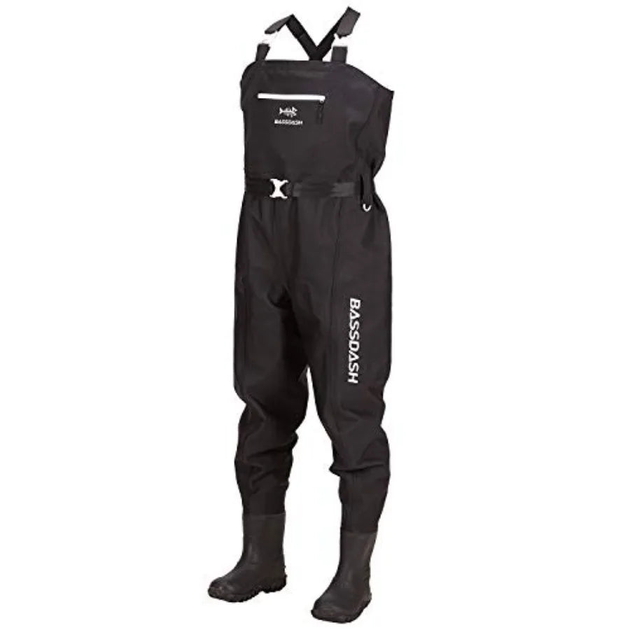 3D Boot Feet Game Wader Ultra High Strength Nylon PVC Fishing Hunting Chest Waders for Men in Black with Waterproof and Durable