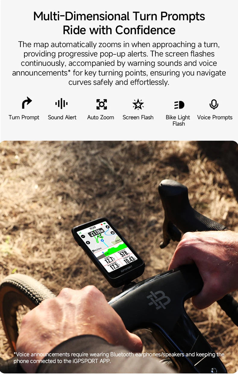 iGPSPORT Bicycle GPS Computer BiNavi Touchscreen Map Navigation 35 Hours Battery Life  IPX7 Waterproof Route Planning