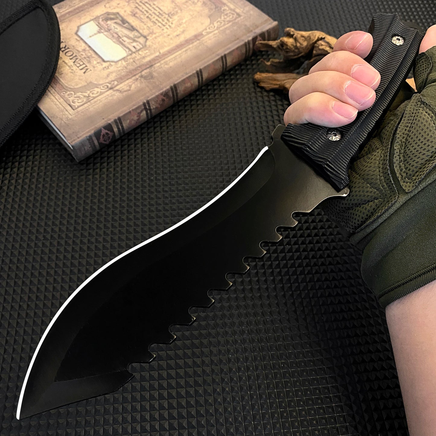 A stainless steel multi-purpose outdoor knife with high hardness is suitable for camping, survival, adventure climbing,