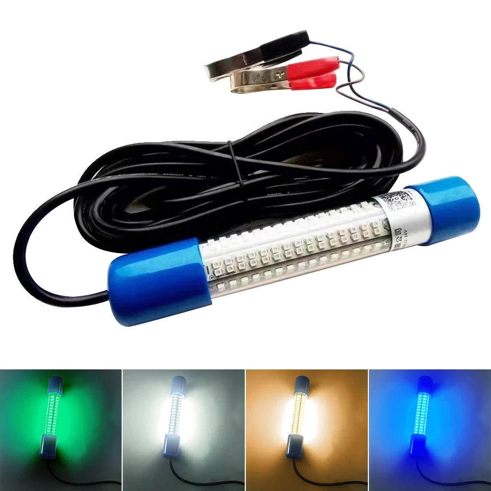 Underwater Fishing Light 50W Fish Lure Bait Finder Lamp 12-24V Submersible Boat Lamp Waterproof for Squid Shrimp Krill