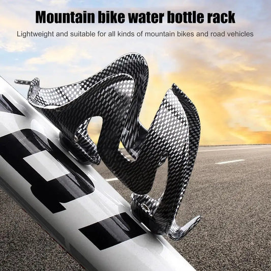 Bike Water Bottle Cage Holder + 2 Screws Cycling Accessory Carbon Fiber Texture Biking Portable Dustproof Cycling Parts