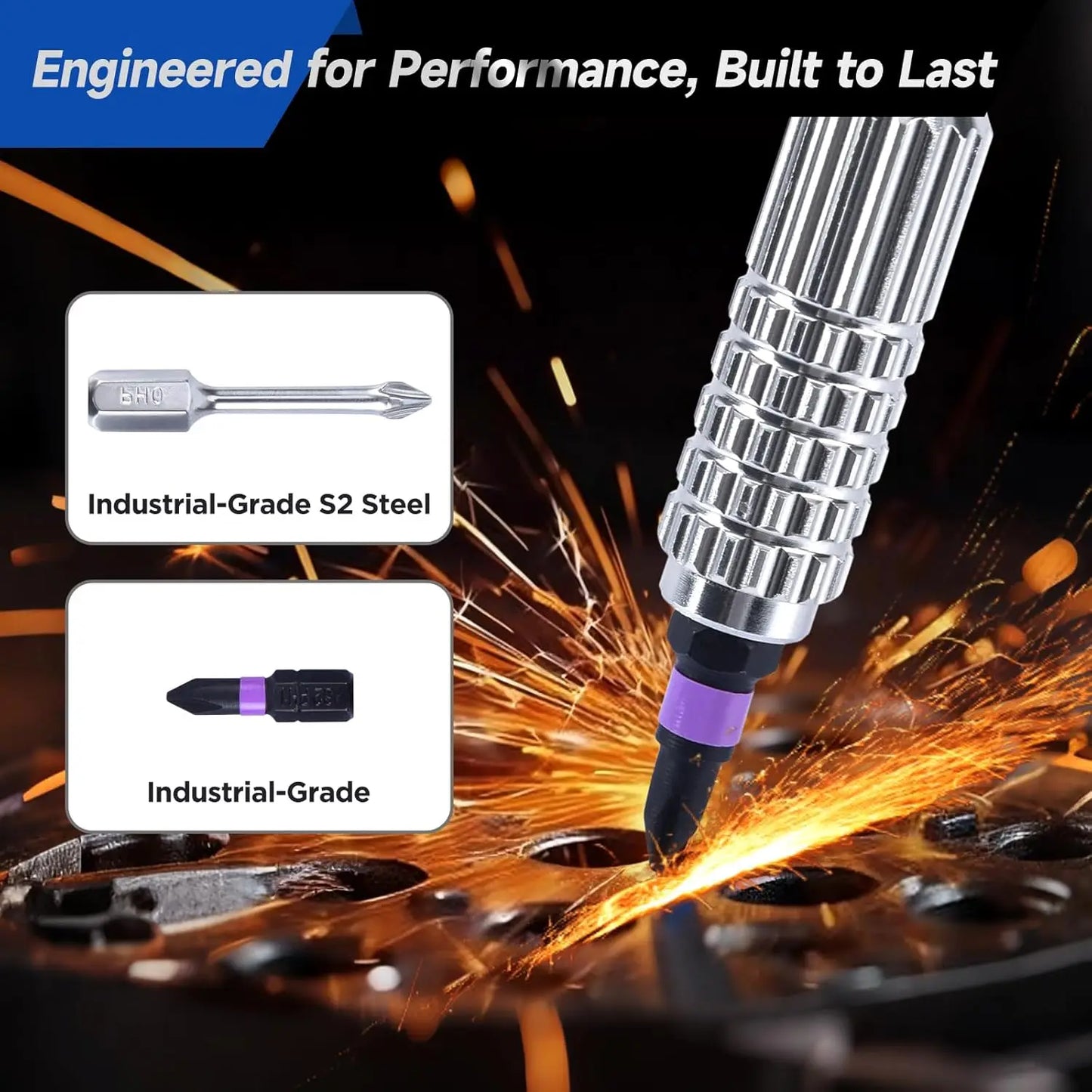 40-in-1 Magnetic Screwdriver Set with Ratcheting Handle & 38 Bits, Portable MultiTool for DIY, Furniture, Bicycle Repair