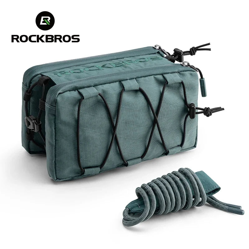 ROCKBROS Bicycle Bag Cycling Top Front Tube Frame Bag Easy Install 1L Large Capacity Storage Bike Bag MTB Road Cycling Accessory