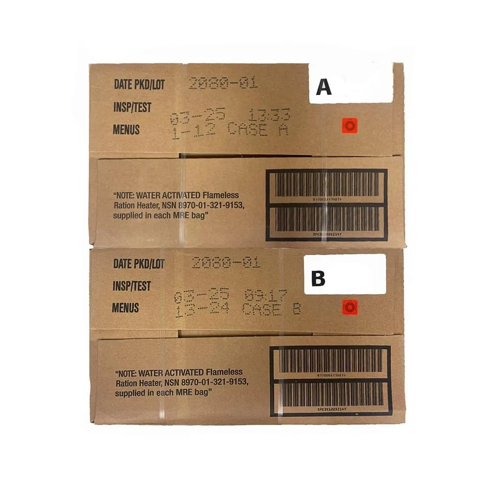 US Meals Ready to Eat 12 Pack Emergency Rations Freeze Dried Food with Heater Entree Dessert MRE Kit for Survival Camping