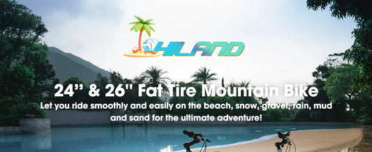 Hiland 20 Inch Kids' Bicycles Fat Tire Mountain Bike for  Age 5 + Years, Shimano 7-Speed, Dual-Disc Brake,Kids BeachBicycle