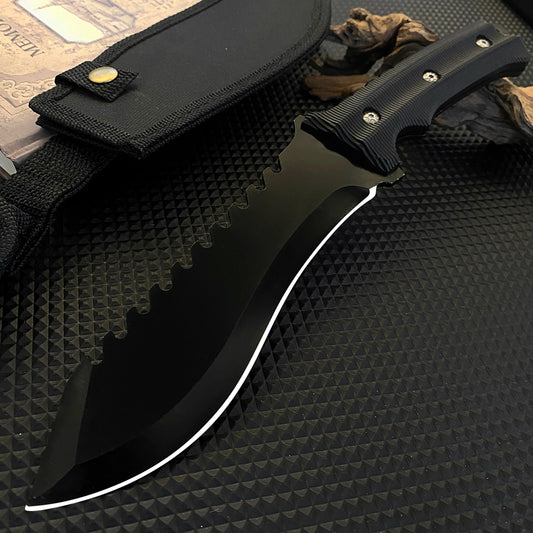 A stainless steel multi-purpose outdoor knife with high hardness is suitable for camping, survival, adventure climbing,
