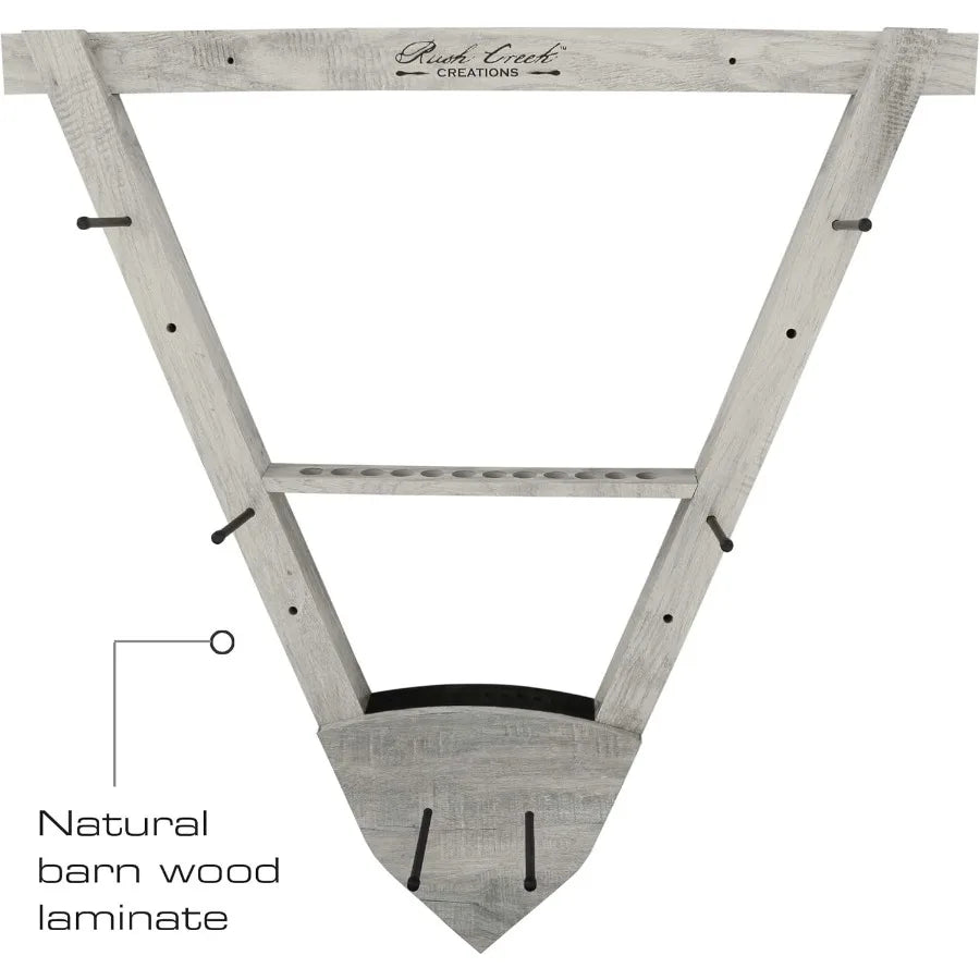 Rush Creek Creations Wall Mounted Bow and Arrow Display Rack for Hunting and Archery Accessories Real Tree 3-Bow Holder and 12-