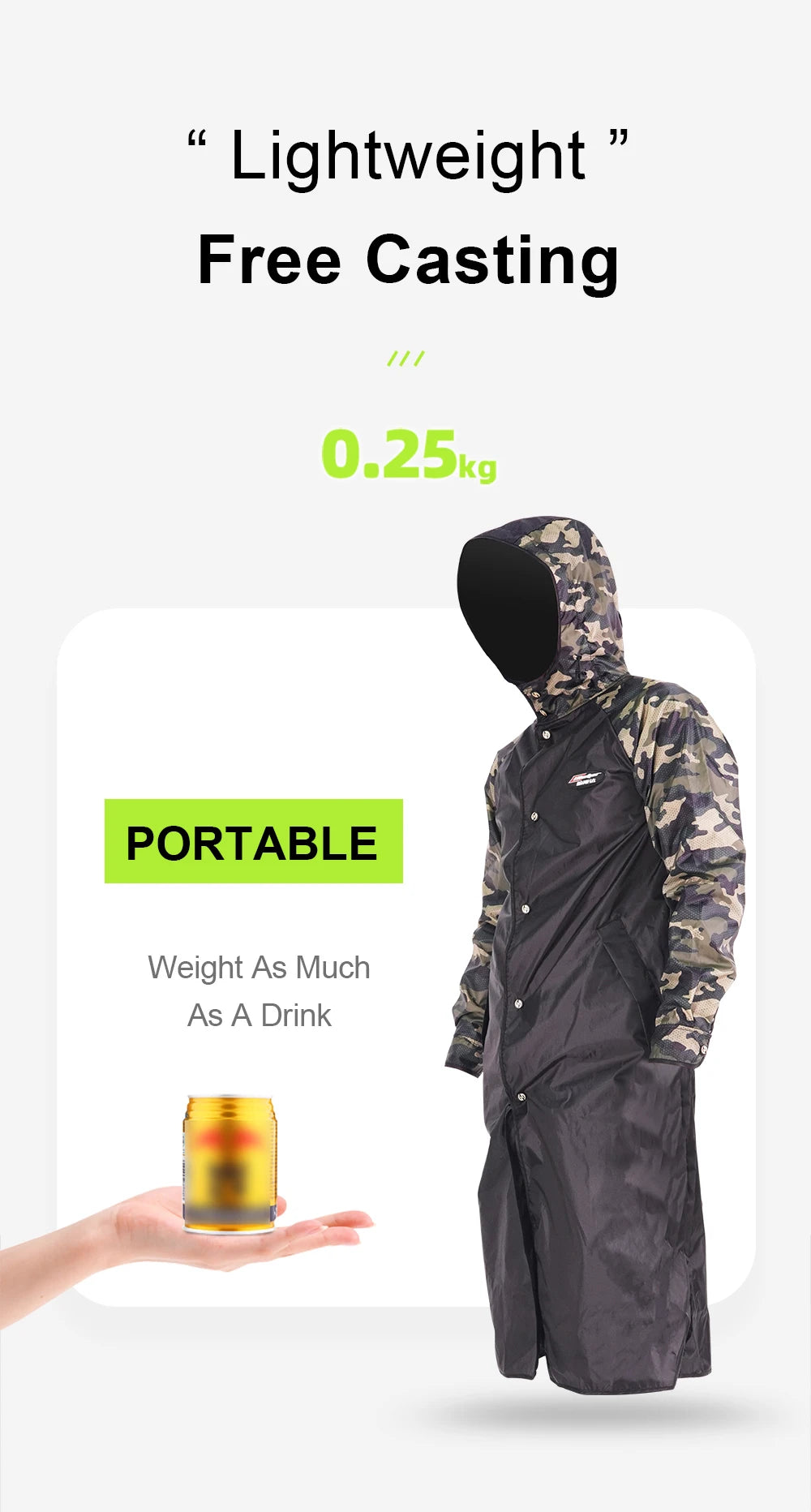 HISTAR Fishing Raincoat Type-Long Waterproof Thin Oxford Cloth Soft TPU Fabric Lightweight Hot Selling Portable Raincoat