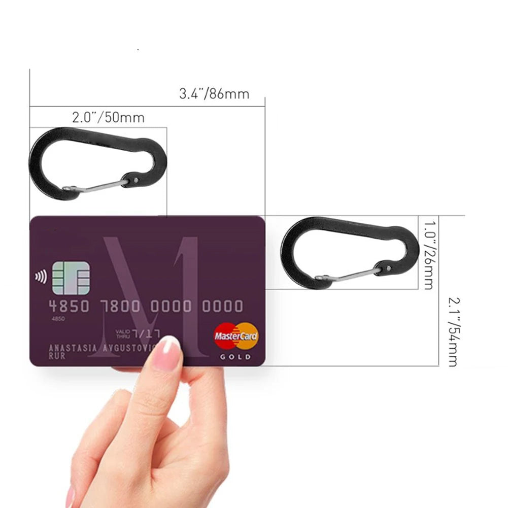 1-12PCS Carabiner Clip Set Tourist Hooks Aluminium Alloy Fishing Carbin Buckle Caribiner Key Holder Keychain Camping Karabiners