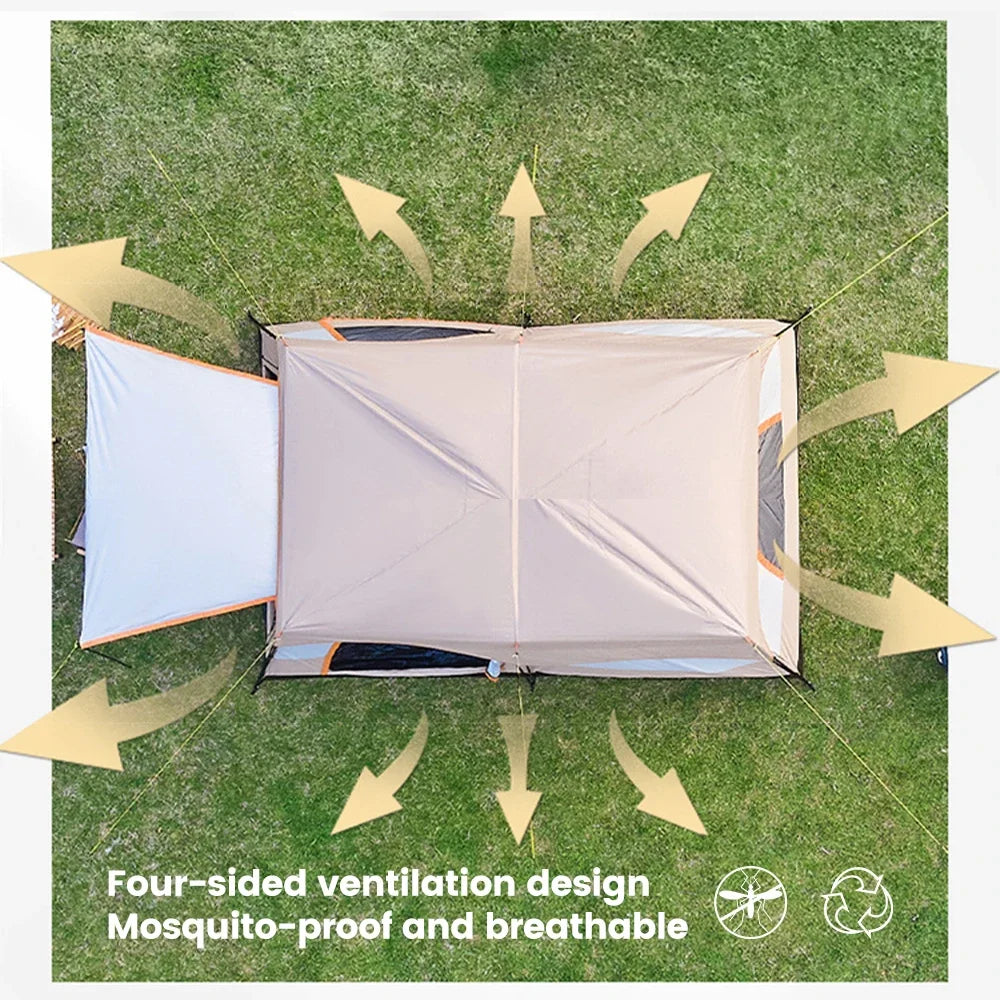 Large Family Tent 8-12 Person 2 Room Windproof with Sun Protection Mosquito Net, Instant Setup Outdoor Camping Tent for 4 Season