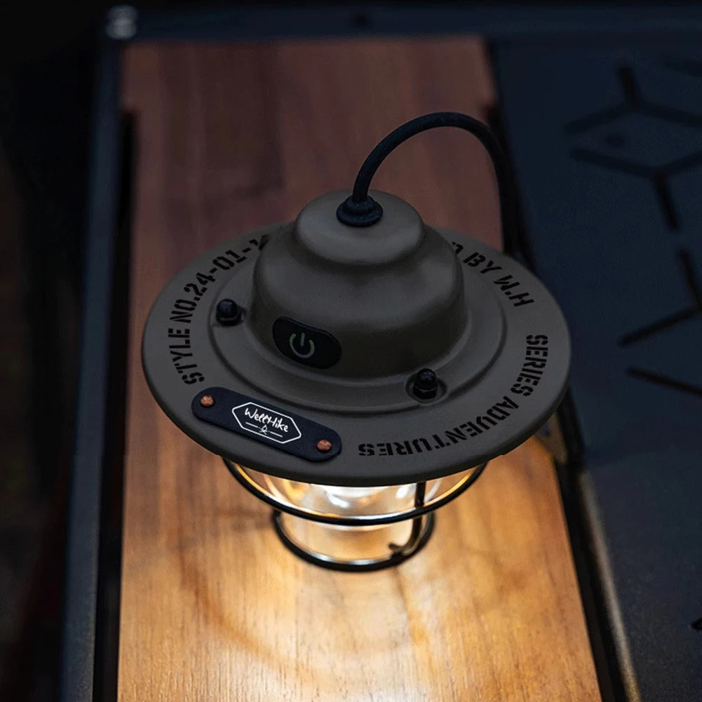 LED Camping Lantern Dimmable Camping Light 4 Light Modes Retro Camping Light Multifunction IPX4 Waterproof for Fishing Camping