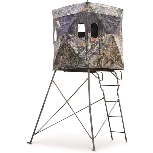 6 Foot Tripod Hunting Tower Blind, 2-Man Stand Elevated, Hunting Gear Equipment Accessories, 4 by 4