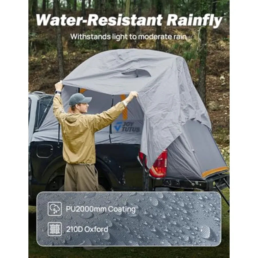 Pickup Truck Tent 2.0 Waterproof PU2000mm Double Layer for 2 Person Portable Truck Bed Tent with Rainfly 5.5'-5.8' Camping Pref