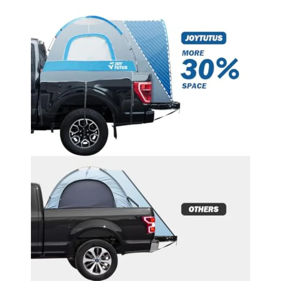 Truck Tent with Rainfly 5.5Ft-5.8Ft Straight Spacious Truck Bed Tent with Sky View Mesh Waterproof PU2000mm Double Layer for 2