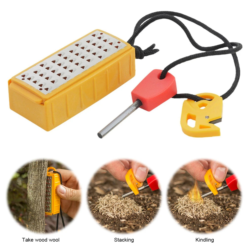 Tinder Maker with Fire Starter Tinder Maker Tool Lightweight Stainless Steel Grater Portable Outdoor Survival Tool for Camping