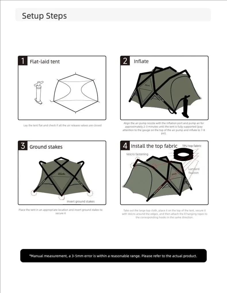 Goout SpringHill Fuxi Inflatable Ball Tent for Outdoor Camping, One-Piece Portable Wild Camping Overnight Rainproof