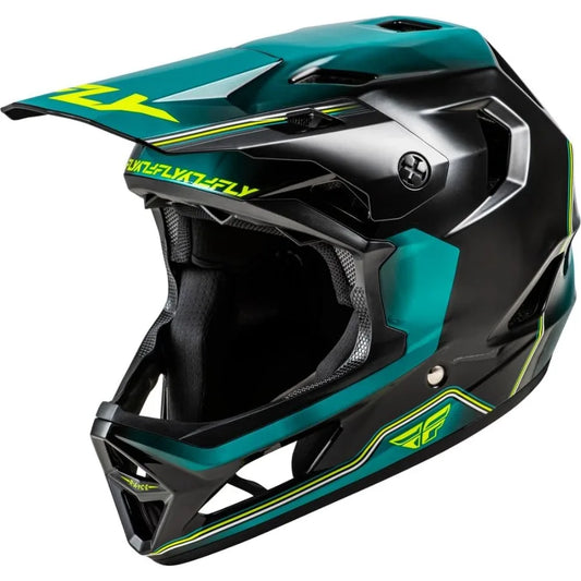 Fly Racing Rayce Full-Face Mountain Bike/BMX Helmet ASTM F1952 DH Certified CPSC 1203 CE EN1078 Poly-Alloy Shell TFV Ventilatio